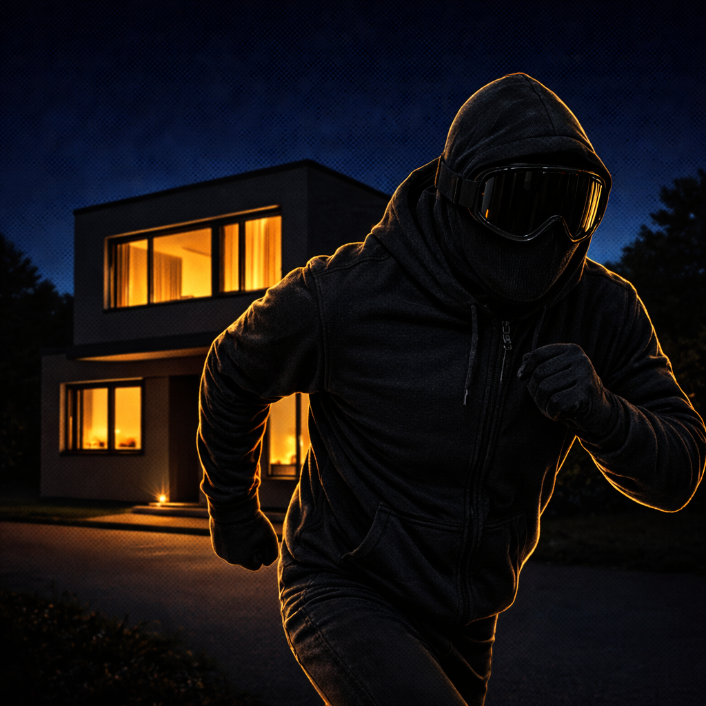 Burglar flees from secured smart home